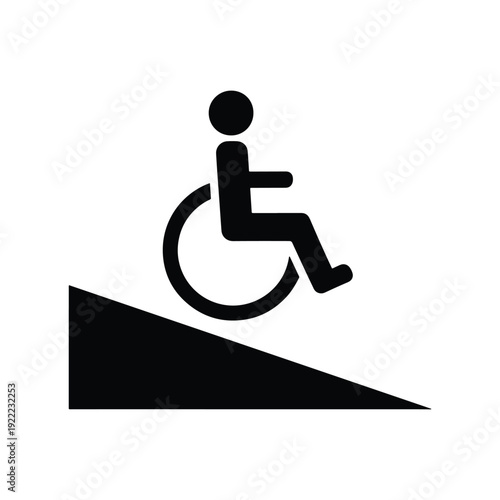 Wheelchair Ramp Access Black Silhouette Icon