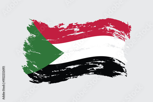 Grunge style Palestine flag with bold brush strokes and textured paint effect, symbolizing national pride and independence celebration.