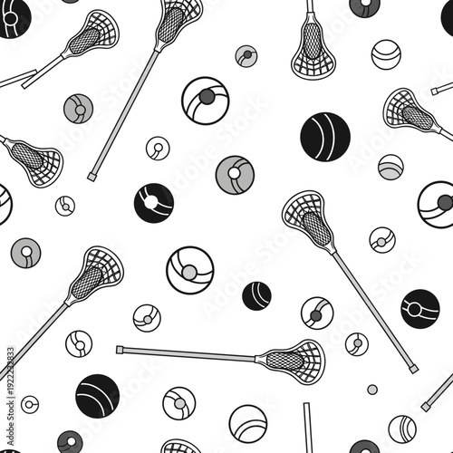 Set of Professional Lacrosse Equipment and Gear Icons
