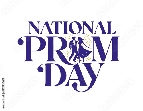 National Prom Day Typography Vector, Teen Celebration and Party Concept