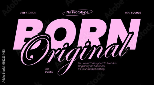 Urban Minimalist Fashion Typography. Slogan typography for casual, retro, and streetwear styles. For screen printing on oversized t-shirts and jackets.