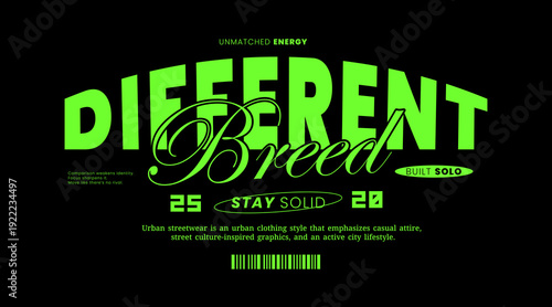 Urban Minimalist Fashion Typography. Slogan typography for casual, retro, and streetwear styles. For screen printing on oversized t-shirts and jackets.