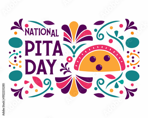 NATIONAL PITA DAY vector illustration isolated on white background