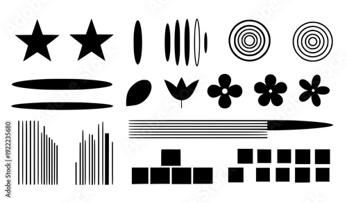 Minimal Brutalist Geometric Shapes Vector Pack with Contemporary Primitive Forms