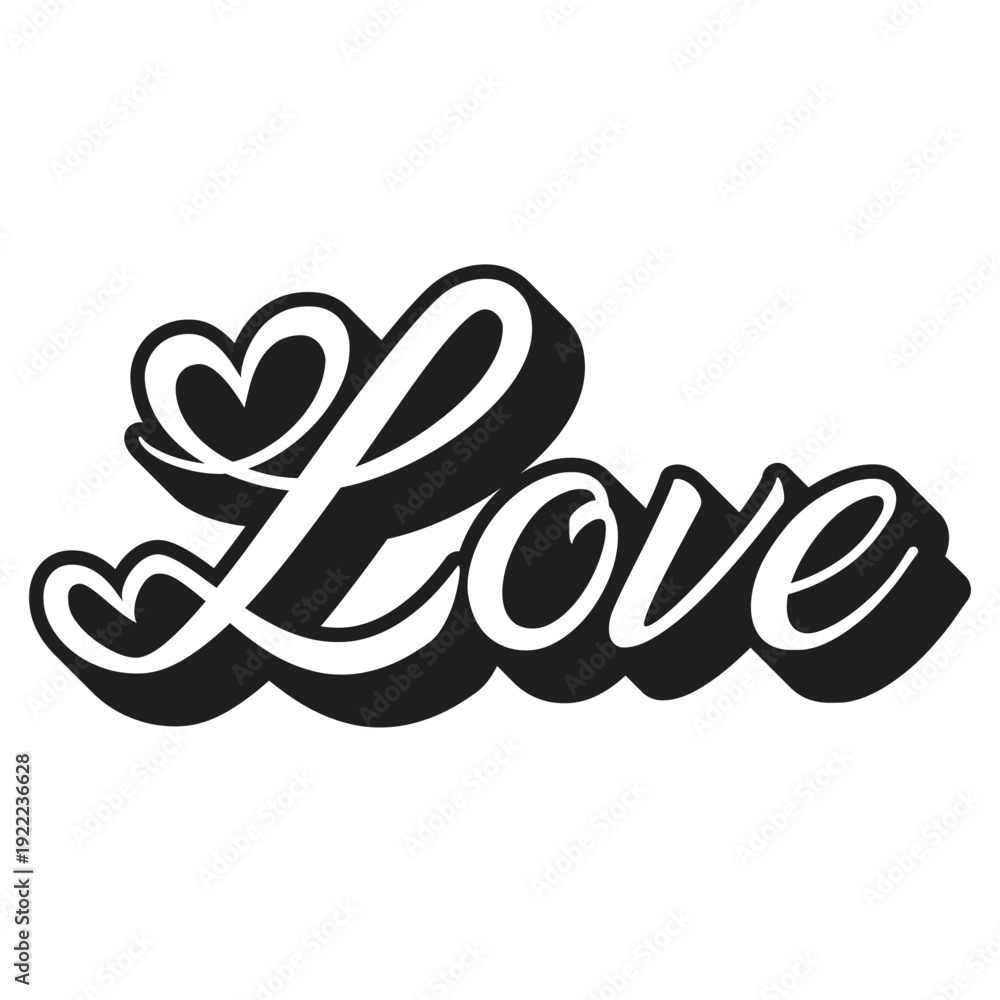 Obraz premium Love typography vector file.