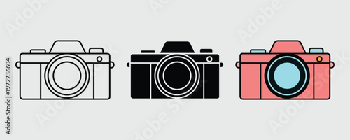 Camera Icon Vector Photography Equipment Illustration Isolated On White Background