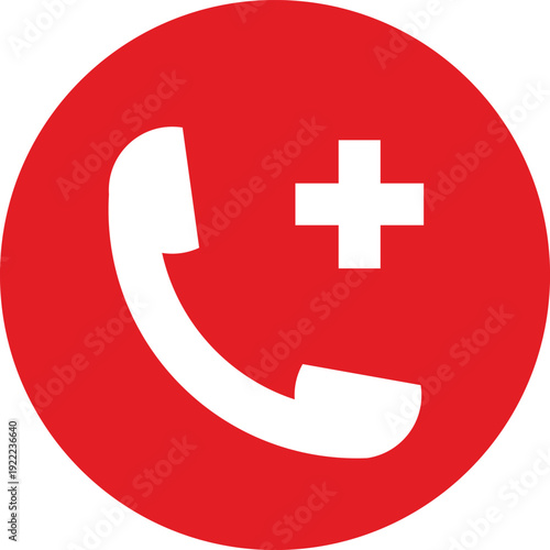 Emergency call icon on isolated transparent background. Vector emergency call icon for healthcare service