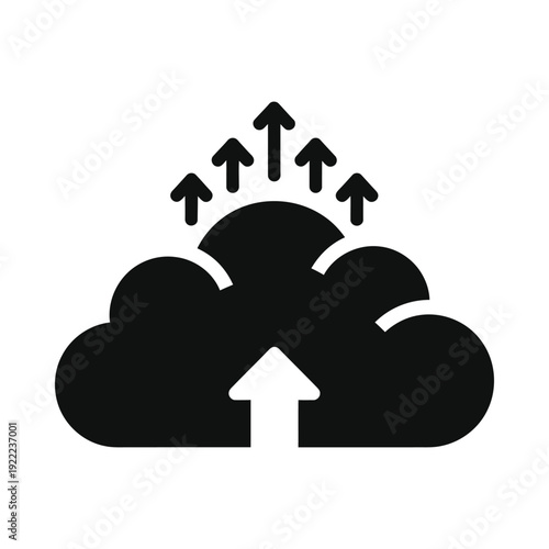 Cloud computing upload data storage concept icon, ui elements