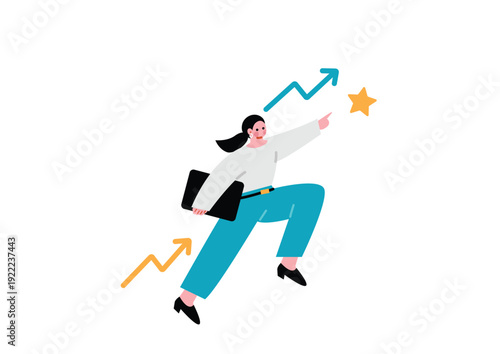 順調に成績を上げていくビジネス女性