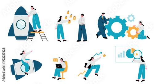 ビジネス女性のイラストセット