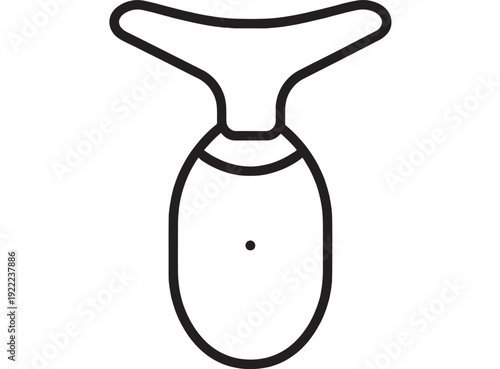 Pacifier baby soother line icon with minimalist black outline, infant nipple and shield symbol isolated on white background, simple contour pictogram for childcare