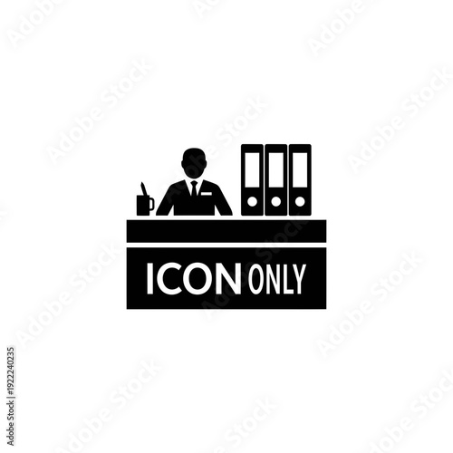 Office Worker At Desk Icon