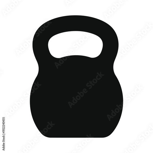 Black kettlebell silhouette on a isolated, ui elements