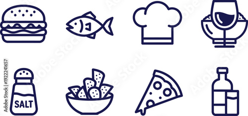 Various Food and drink - fish icons