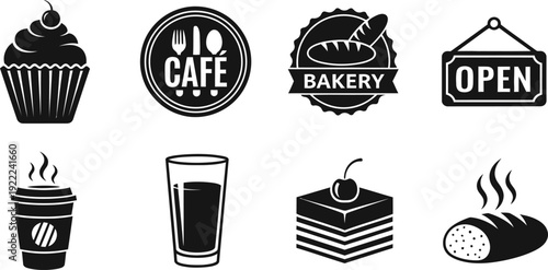 Coffee shop icons and logos