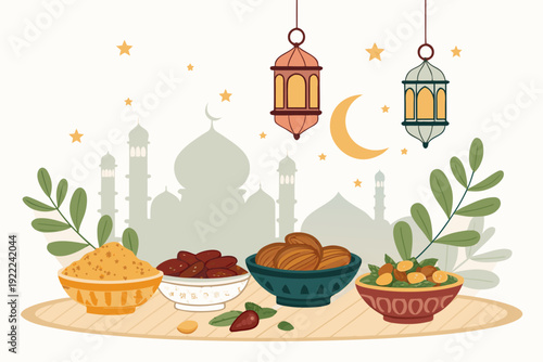 Beautiful Ramadan Food With Traditional Professional Photo