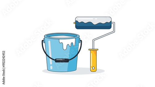 Paint Can and Roller