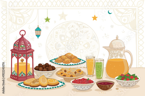 Ramadan Feast With Traditional Food And Professional Photo Suitable for Design