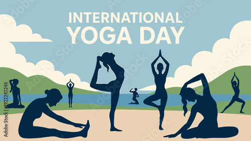 International Yoga Day Silhouettes