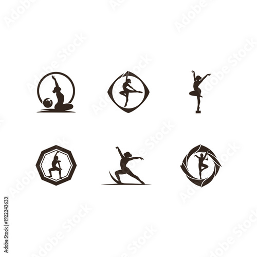 Gymnast Silhouette Icons