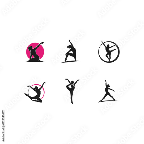 Gymnast Silhouette Icons