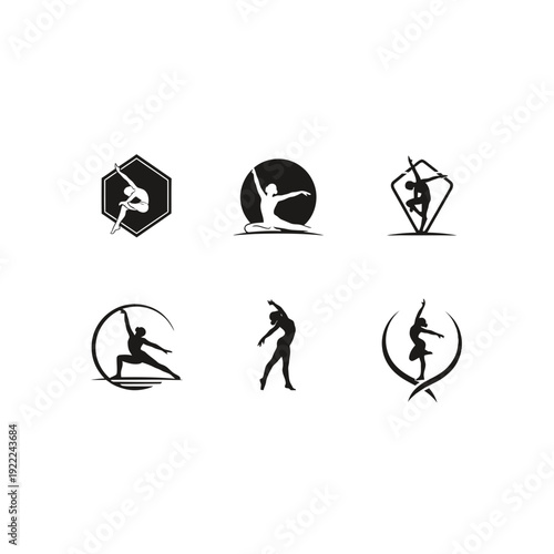 Gymnastics Logo Set