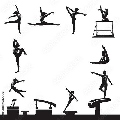 Gymnasts in Various Poses