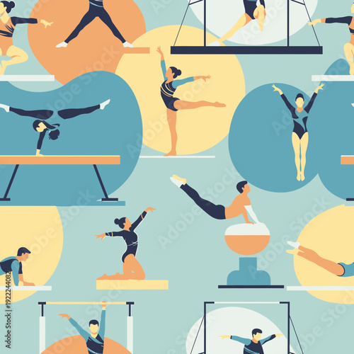 Gymnastics Poses Pattern