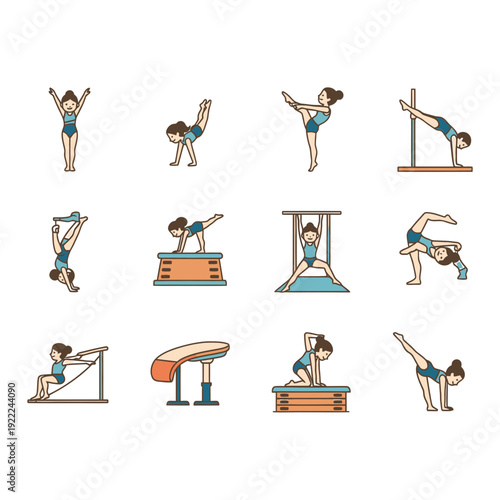 Gymnastics Routine Icons