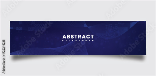 LinkedIn banner Abstract Dark Blue Wavy Background with Subtle Light Effects