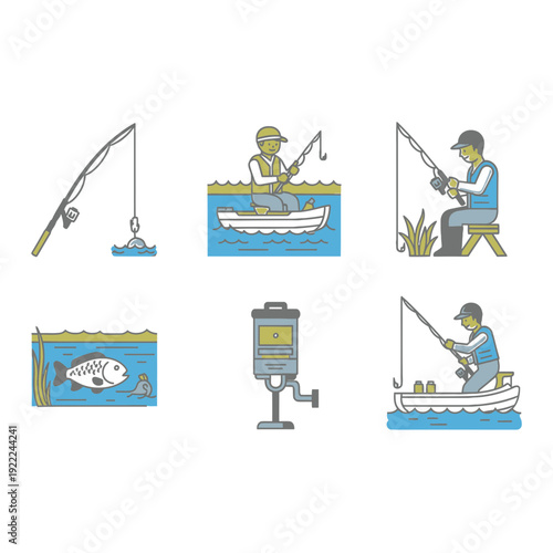 Fishing Icons Set