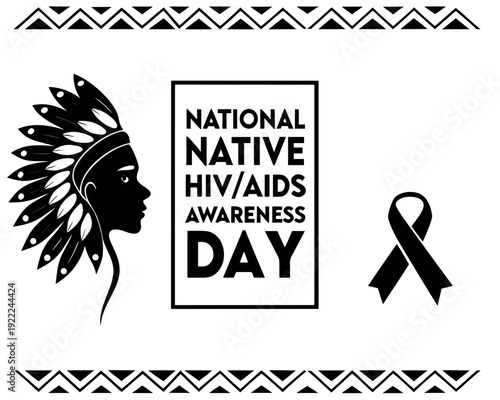 NATIONAL NATIVE HIV AIDS AWARENESS DAY vector illustration isolated on white background
