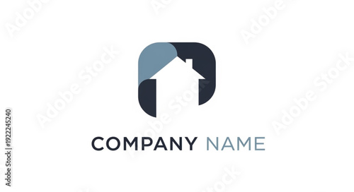 Modern Real Estate Logo Design with a House Icon and Company Name.