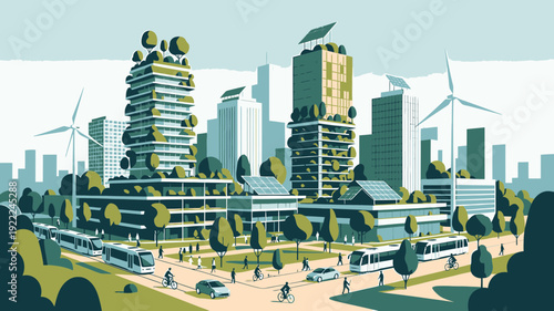 Sustainable City with Green Buildings