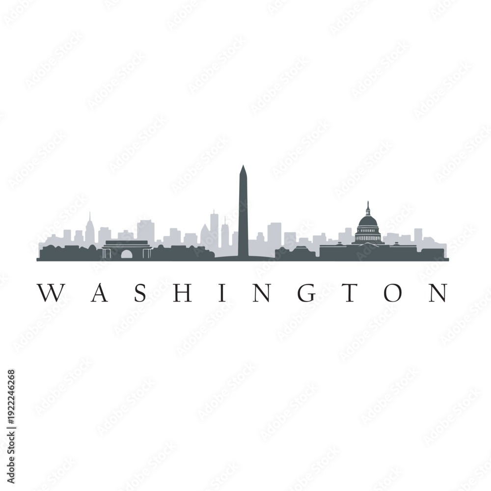 Fototapeta premium washington city skyline silhouette