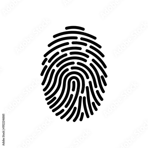 Black Fingerprint Scan Icon for Modern Security Verification