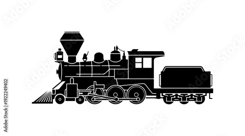 Vintage Steam Locomotive Vector Illustration