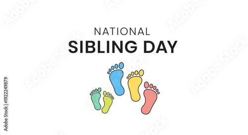 National sibling day colorful footprints illustration