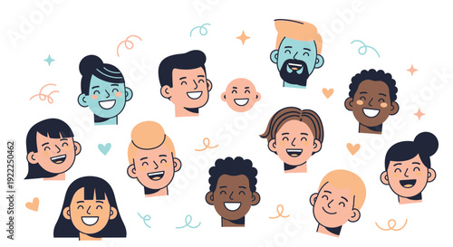 set of funny cartoon people