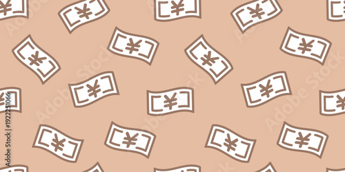 お金のシームレス背景画像。紙幣。
