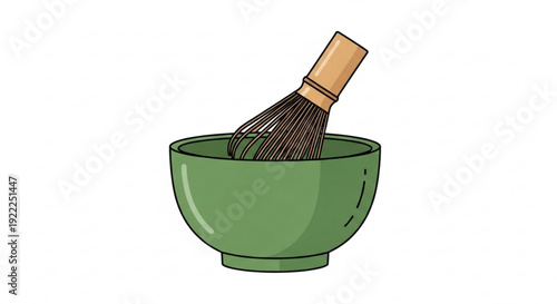 Green tea bowl with whisk matcha preparation japanese tea ceremony green ceramic bowl tea ritual traditional utensils