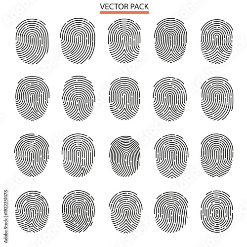 Grid Set of Diverse Human Fingerprint Biometric Variations