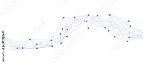 Abstract tech network connection dots. Digital technology and big data analysis background. White background with plexus lines abstract music background