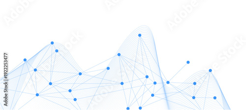 Abstract tech network connection dots. Digital technology and big data analysis background. White background with plexus lines.abstract blue background with lines