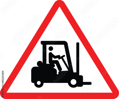 forklift truck warning sign