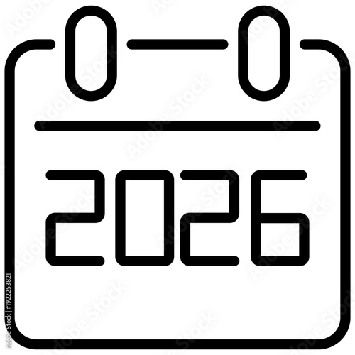 Calendar with the number 2026 icon