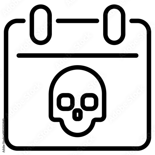 Calendar with skull icon