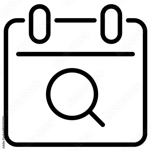 Calendar with search symbol icon