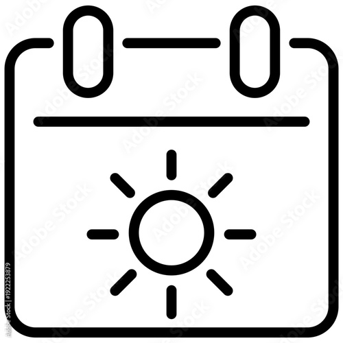 Calendar with the sun symbol icon