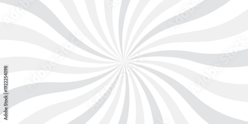 Abstract white and gray retro with sunburst pattern design. Vintage sunrays illustration swirl grunge spiral line. sun beam vector banner design and comic burst gradient concept pattern.